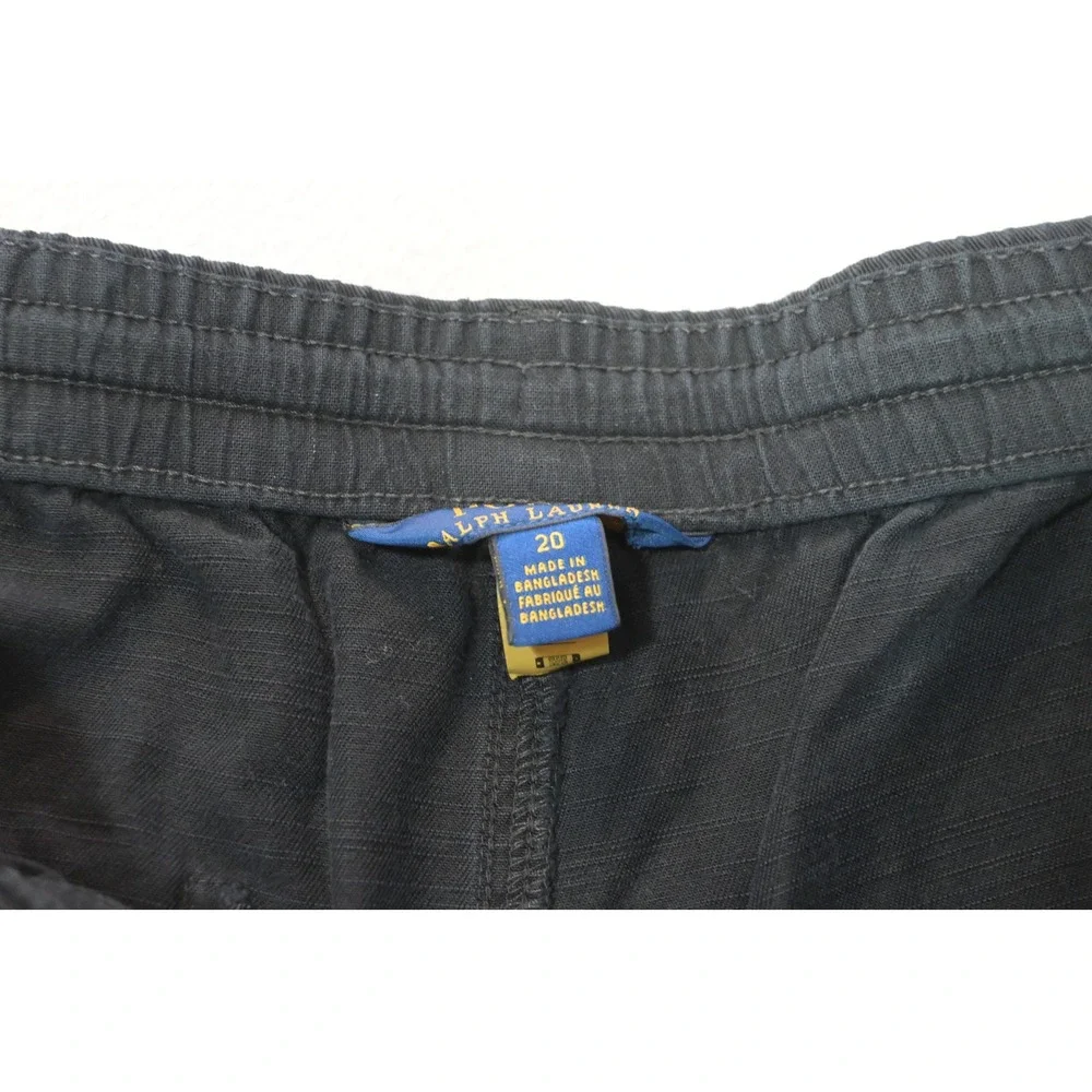 Polo Ralph Lauren Pants Kids Boys Sz 20 Black Elastic Waist Chino Excellent